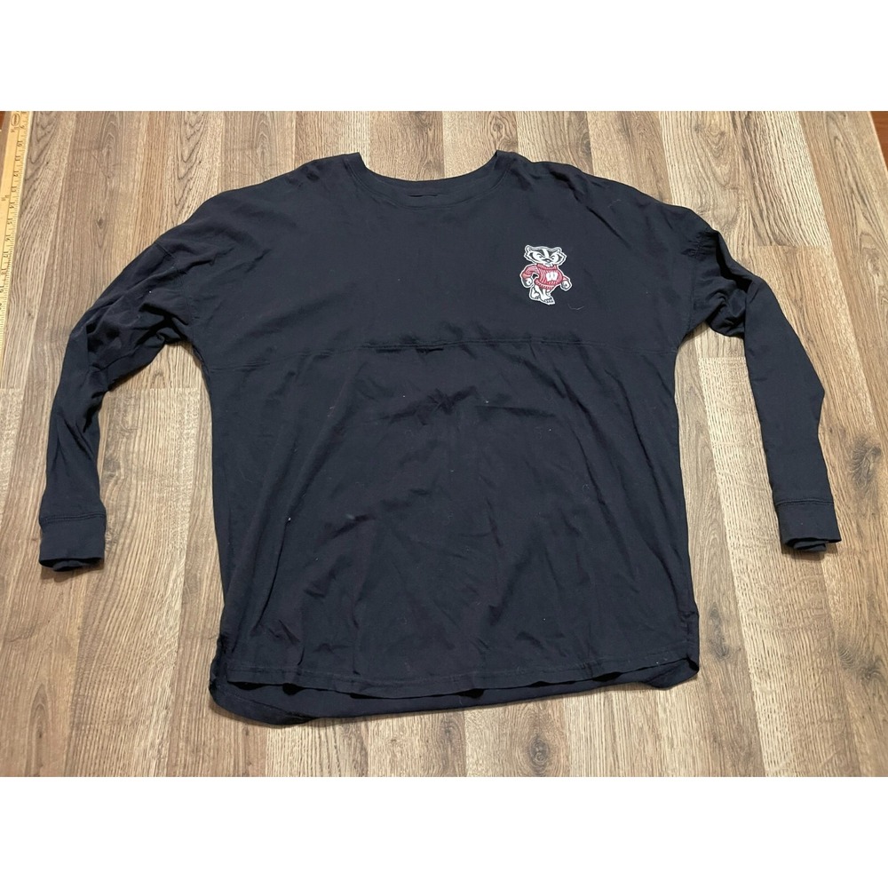 Colosseum Athletics Shirt, Women's Large, Black, Long Sleeve, Wisconsin Badgers